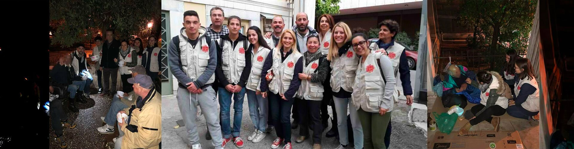 η ομάδα της Κάριτας Αθήνας κατά τη διάρκεια δράσεων